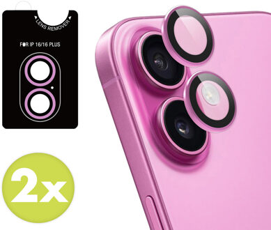 Imoshion 2 Pack Camera lens protector voor de Apple iPhone 16 / 16 Plus - Roze