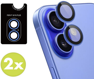 Imoshion 2 Pack Camera lens protector voor de Apple iPhone 16 / 16 Plus - Ultramarine Blauw