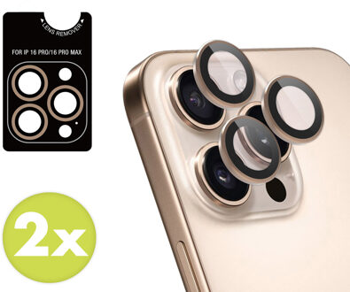 Imoshion 2 Pack Camera lens protector voor de Apple iPhone 16 Pro / 16 Pro Max - Desert / Titanium Beige