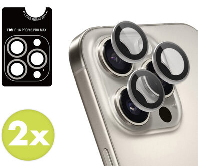 Imoshion 2 Pack Camera lens protector voor de Apple iPhone 16 Pro / 16 Pro Max - Natural / Titanium Grijs
