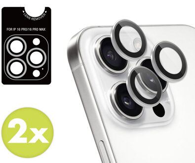 Imoshion 2 Pack Camera lens protector voor de Apple iPhone 16 Pro / 16 Pro Max - Wit / Titanium