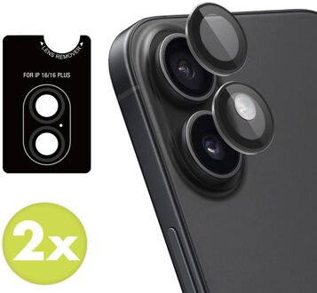 Imoshion 2 Pack Camera lens protector voor de Apple iPhone 17 / 16 / 16 Plus - Zwart Transparant