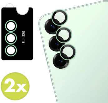 Imoshion 2 Pack Camera lens protector voor de Samsung Galaxy S25 - Mint Groen