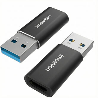 Imoshion 2x USB-A 3.1 (male) naar USB-C (female) Adapter - OTG - Zwart - One size