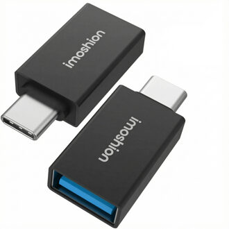 Imoshion 2x USB-C (male) naar USB-A 3.1 (female) Adapter - OTG - Zwart - One size