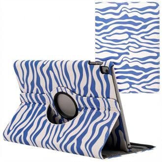 Imoshion 360° Draaibare Design Bookcase voor de Apple iPad 9 (2021) 10.2 inch / iPad 8 (2020) 10.2 inch / iPad 7 (2019) 10.2 inch - White Blue Stripes Meerkleurig