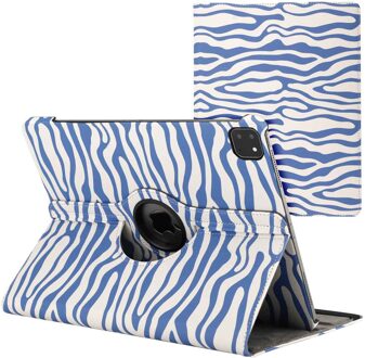 Imoshion 360° Draaibare Design Bookcase voor de Apple iPad Air 13 inch (2025) M3 / (2024) M2 - White Blue Stripes Meerkleurig