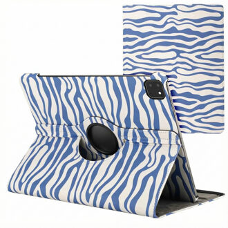 Imoshion 360° Draaibare Design Bookcase voor de Apple iPad Air 13 inch (2026) M4 / (2025) M3 / (2024) M2 - White Blue Stripes Meerkleurig