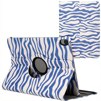 Imoshion 360° Draaibare Design Bookcase voor de Apple iPad Air 5 (2022) / Air 4 (2020) - White Blue Stripes Meerkleurig - 10.9