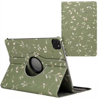 Imoshion 360° Draaibare Design Bookcase voor de Apple iPad Pro 11 (2022 / 2021 / 2020 / 2018) - Green Flowers Meerkleurig