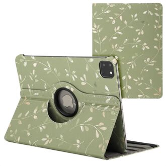Imoshion 360° Draaibare Design Bookcase voor de Apple iPad Pro 11 (2025) M5 / (2024) M4 - Green Flowers Meerkleurig