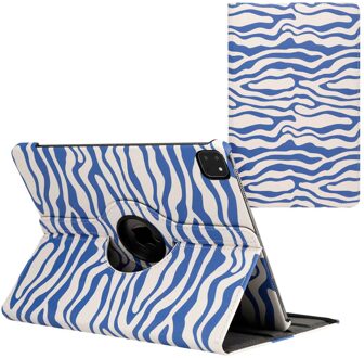Imoshion 360° Draaibare Design Bookcase voor de Apple iPad Pro 12.9 (2018/2020/2021/2022) - White Blue Stripes Meerkleurig