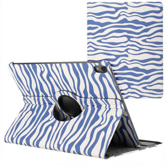 Imoshion 360° Draaibare Design Bookcase voor de Apple iPad Pro 13 (2025) M5 / (2024) M4 - White Blue Stripes Meerkleurig