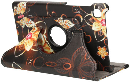 Imoshion 360° Draaibare Design Bookcase voor de Samsung Galaxy Tab A7 Lite - Butterfly Flower Zwart - 10.4