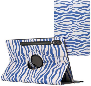 Imoshion 360° Draaibare Design Bookcase voor de Samsung Galaxy Tab S10 Plus / Tab S9 FE Plus / Tab S9 Plus - White Blue Stripes Meerkleurig - 12.4