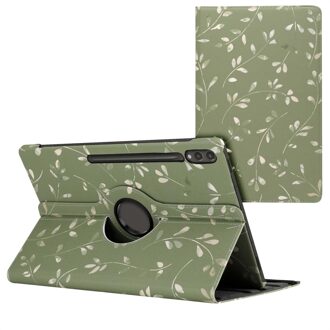 Imoshion 360° Draaibare Design Bookcase voor de Samsung Galaxy Tab S10 Ultra / Tab S9 Ultra - Green Flowers Groen - 14.6