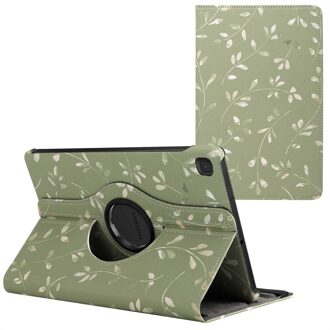 Imoshion 360° Draaibare Design Bookcase voor de Samsung Galaxy Tab S6 Lite (2020/2022/2024) - Green Flowers Meerkleurig - 10.4
