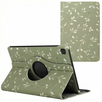 Imoshion 360° Draaibare Design Bookcase voor de Samsung Galaxy Tab S6 Lite (2020/2022/2024) - Green Flowers Meerkleurig - 10.4