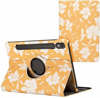 Imoshion 360° Draaibare Design Bookcase voor de Samsung Galaxy Tab S9 11.0 inch - Yellow Flowers Meerkleurig