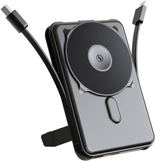 Imoshion 4-in-1 MagSafe Powerbank met standaard 10.000 mAh - Power Delivery - iPhone / AirPods / Apple Watch - Zwart - One size