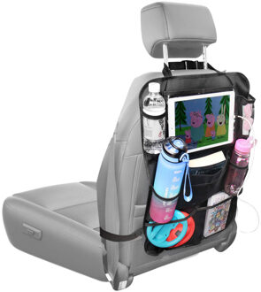 Imoshion Autostoel Organizer voor Kinderen – 9 vakken – Inclusief Tablethouder – Zwart - One size