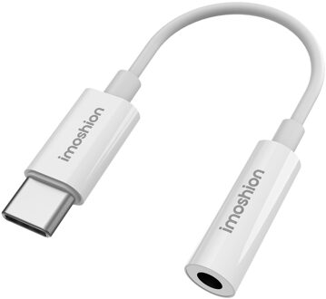 Imoshion AUX adapter - USB-C naar 3,5 mm / Jack audio adapter - USB-C male to AUX female - Wit - One size