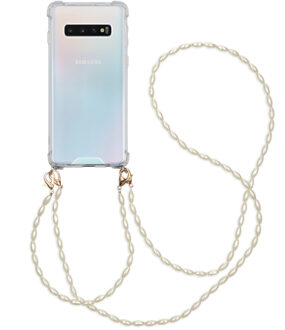 Imoshion Backcover met koord + armband hoesje - Parels Samsung Galaxy S10 hoesje - Transparant