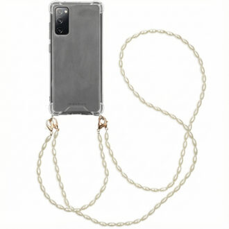 Imoshion Backcover met koord + armband hoesje - Parels Samsung Galaxy S20 FE hoesje - Transparant