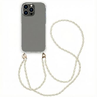 Imoshion Backcover met koord + armband - Parels voor de Apple iPhone 14 Pro Max - Transparant - 6.7