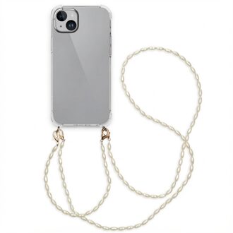 Imoshion Backcover met koord + armband - Parels voor de Apple iPhone 15 Plus - Transparant