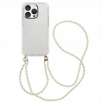 Imoshion Backcover met koord + armband - Parels voor de Apple iPhone 15 Pro - Transparant