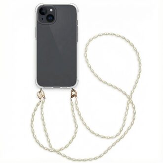 Imoshion Backcover met koord + armband - Parels voor de Apple iPhone 15 - Transparant