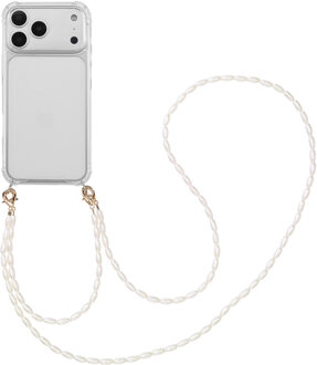 Imoshion Backcover met koord + armband - Parels voor de Apple iPhone 17 Pro Max - Transparant