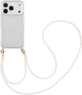 Imoshion Backcover met koord + armband - Parels voor de Apple iPhone 17 Pro - Transparant