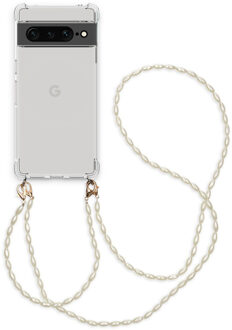 Imoshion Backcover met koord + armband - Parels voor de Google Pixel 7 Pro - Transparant