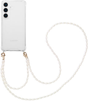 Imoshion Backcover met koord + armband - Parels voor de Samsung Galaxy S25 - Transparant