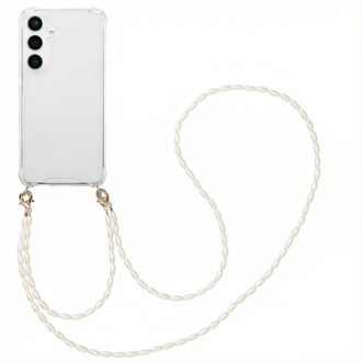 Imoshion Backcover met koord + armband - Parels voor de Samsung Galaxy S25 - Transparant