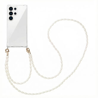Imoshion Backcover met koord + armband - Parels voor de Samsung Galaxy S25 Ultra - Transparant