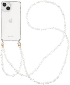 Imoshion Backcover met koord + armband voor de Apple iPhone 13 - Parels Hartjes Transparant