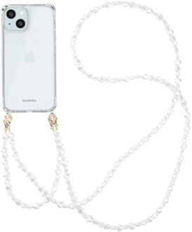Imoshion Backcover met koord + armband voor de Apple iPhone 15 - Parels Hartjes Transparant