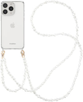 Imoshion Backcover met koord + armband voor de Apple iPhone 15 Pro Max - Parels Hartjes Transparant