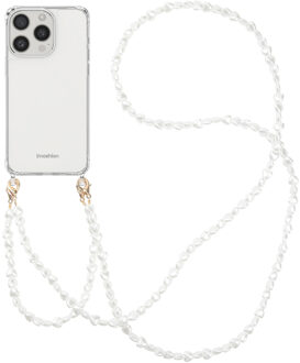 Imoshion Backcover met koord + armband voor de Apple iPhone 15 Pro - Parels Hartjes Transparant