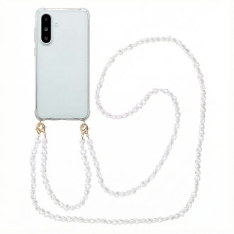 Imoshion Backcover met koord + armband voor de Samsung Galaxy A36 - Parels Hartjes Transparant