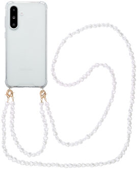 Imoshion Backcover met koord + armband voor de Samsung Galaxy A56 - Parels Hartjes Transparant
