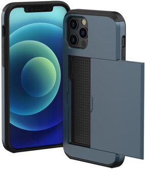 Imoshion Backcover met pasjeshouder voor de Apple iPhone 12 (Pro) - Donkerblauw