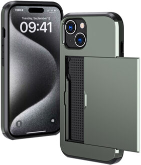 Imoshion Backcover met pasjeshouder voor de Apple iPhone 15 - Donkergroen