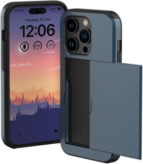 Imoshion Backcover met pasjeshouder voor de Apple iPhone 15 Pro - Donkerblauw