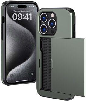 Imoshion Backcover met pasjeshouder voor de Apple iPhone 15 Pro - Donkergroen