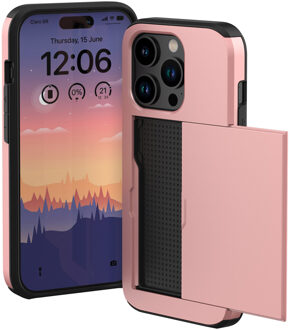 Imoshion Backcover met pasjeshouder voor de Apple iPhone 15 Pro - Rosé Goud