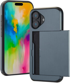 Imoshion Backcover met pasjeshouder voor de Apple iPhone 16 - Donkerblauw